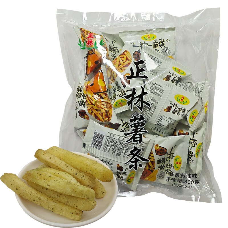 正林蜂蜜黄油味薯条300g/袋（25g*12）拍3件，每件5.83