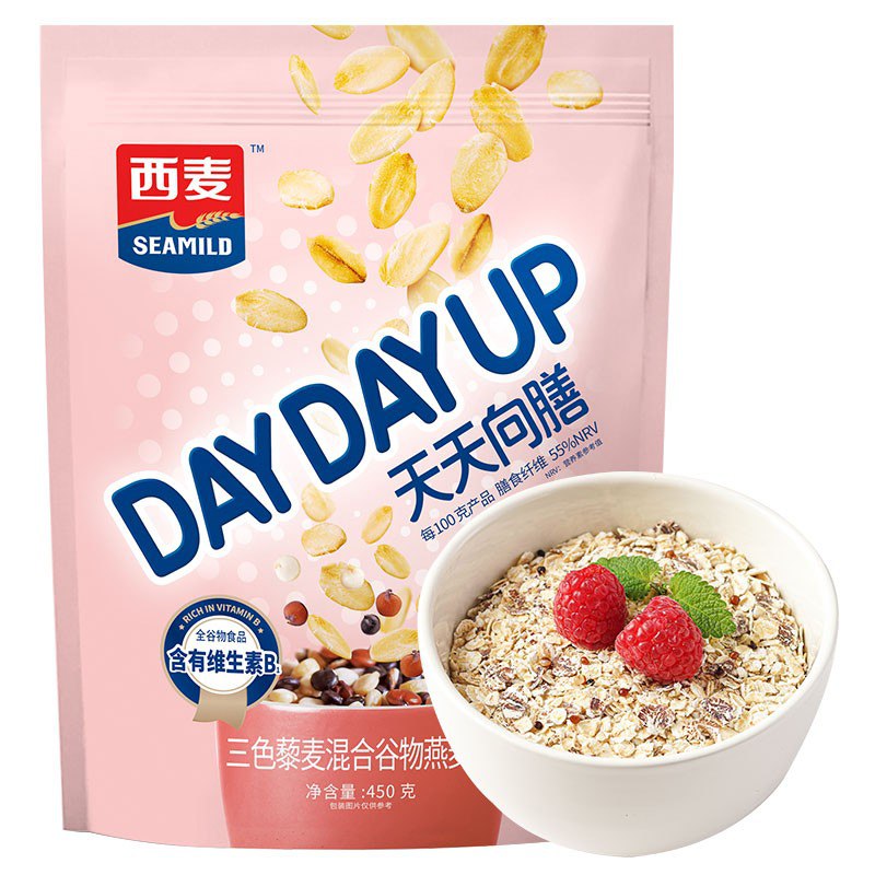西麦三色藜麦混合谷物燕麦片450g，标题下领199-40券，拍10件59，折合每件5.9