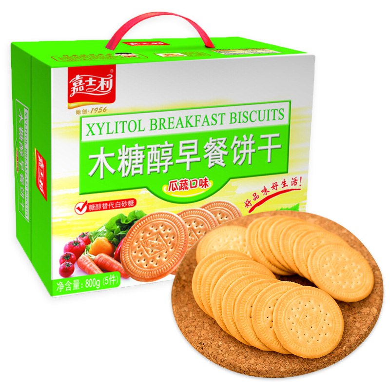 嘉士利零食饼干蛋糕木糖醇早餐饼干瓜蔬味800g