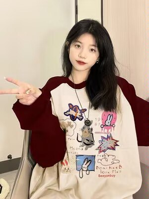 0点开始 拍3件 49.9💵纯棉酒红色长袖t恤共3件)S0AmdBHDCIq)/ CZ11//十几个款式可选！尺码齐全~有运费险，不喜欢直接退！