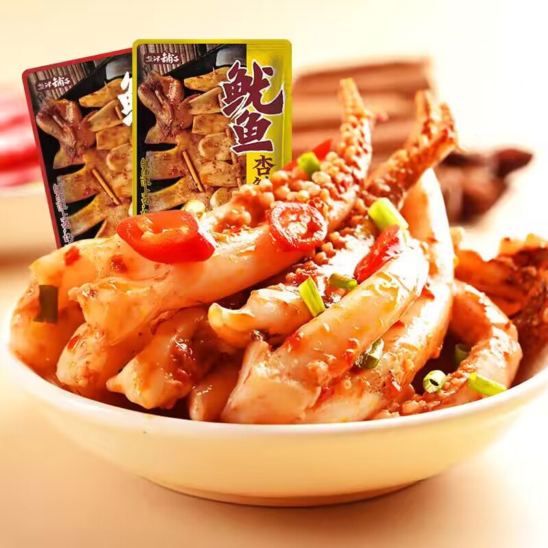 0点 19.9💵【盐津铺子食品】即食杏鲍菇香辣铁板鱿鱼30包)Wp7oWZA3Fwr)/ CZ11//5毛钱一包！辣辣小零食！买点下饭，下酒挺好的！