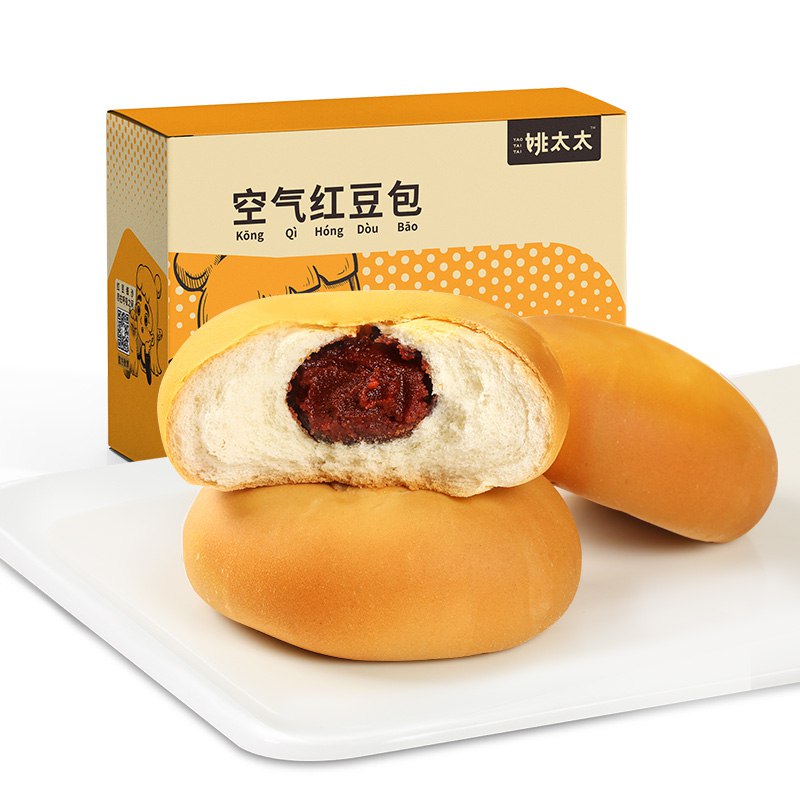 【京东】姚太太 空气红豆餐包面包1000g 折13.9元