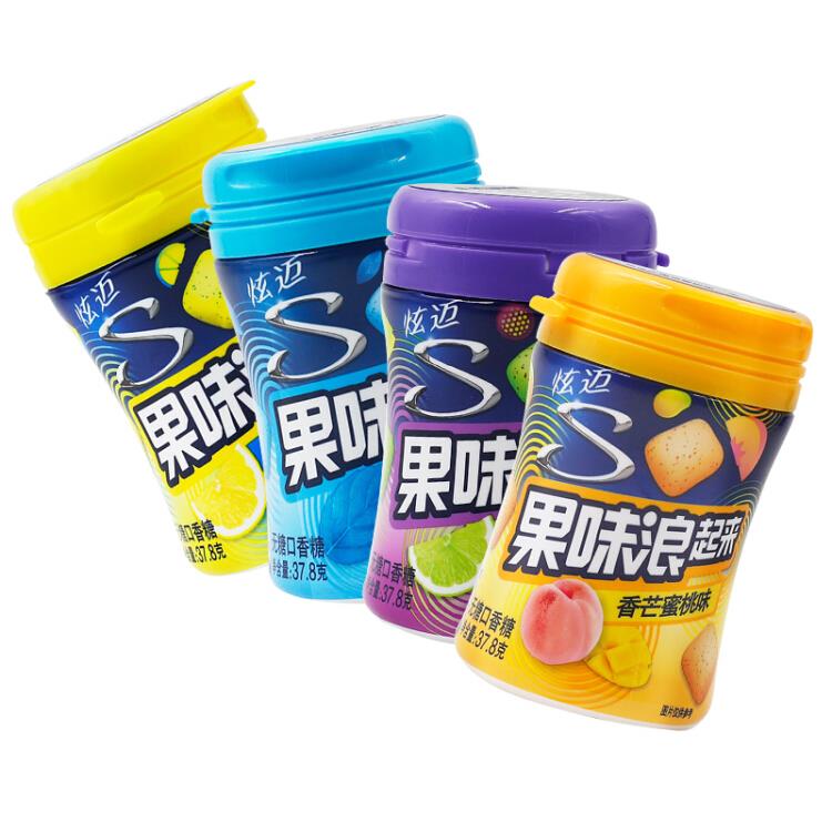 炫迈（Stride）果味浪起来无糖口香糖解馋小零食全口味系列37.8gX4口味组合