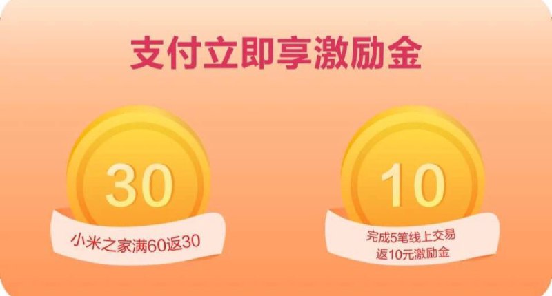 9月1日至9月7日，小米之家线下门店消费满60元即可返30元激励金，同样是每人3次机会！激励金是相当于直接返现的哦，在小米钱包-Mi Pay激励金中领取
