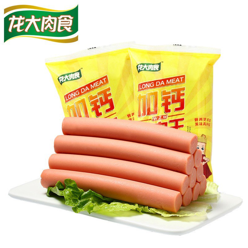 龙大肉食 加钙王中王火腿肠 2袋装480g，16.5